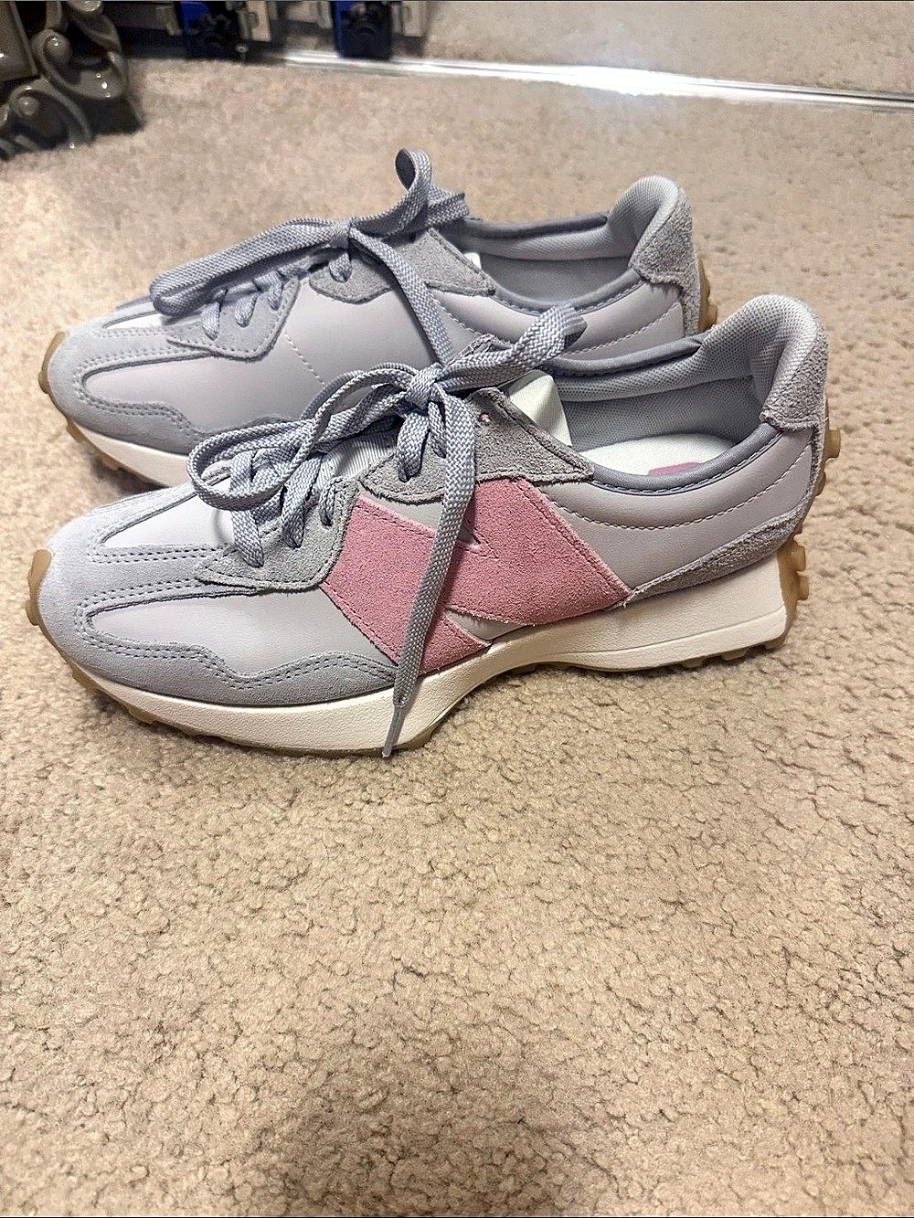 New Balance 327 Pink and Gray Women's 8